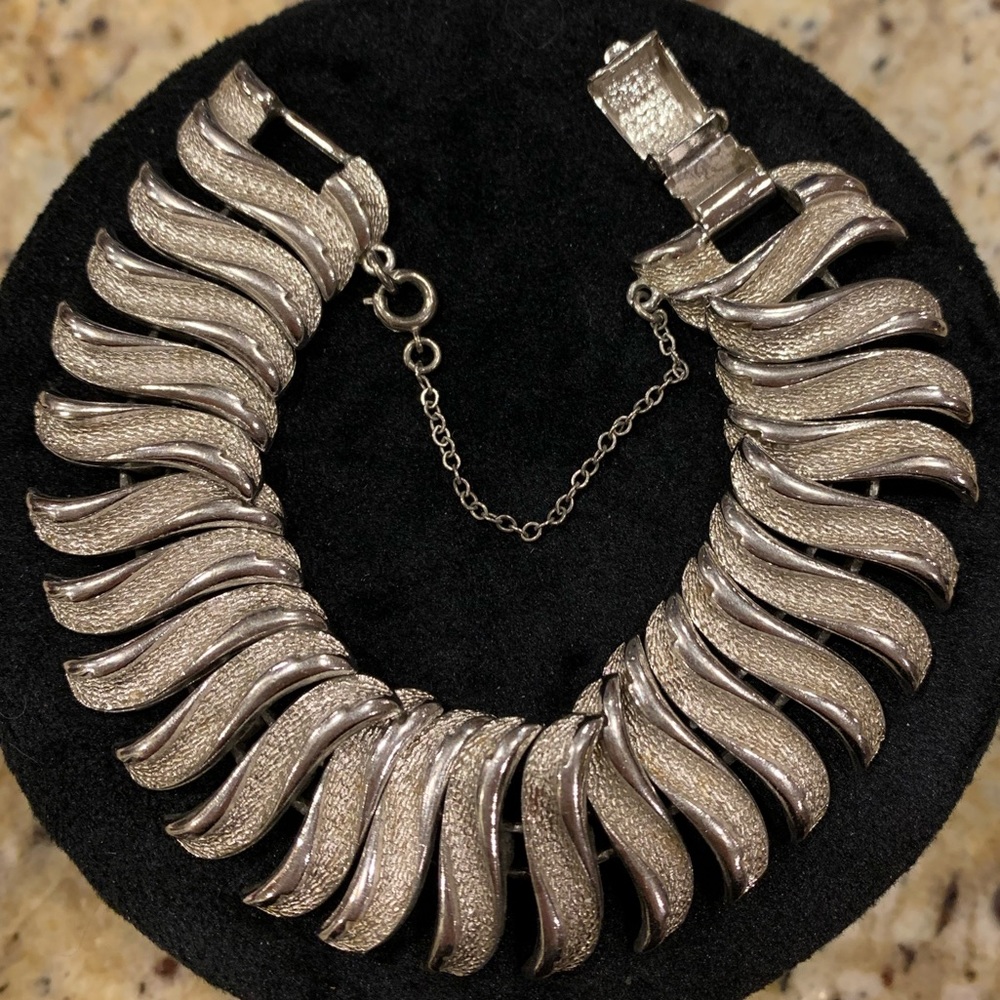 Vintage CORA Silver Tone Link Bracelet